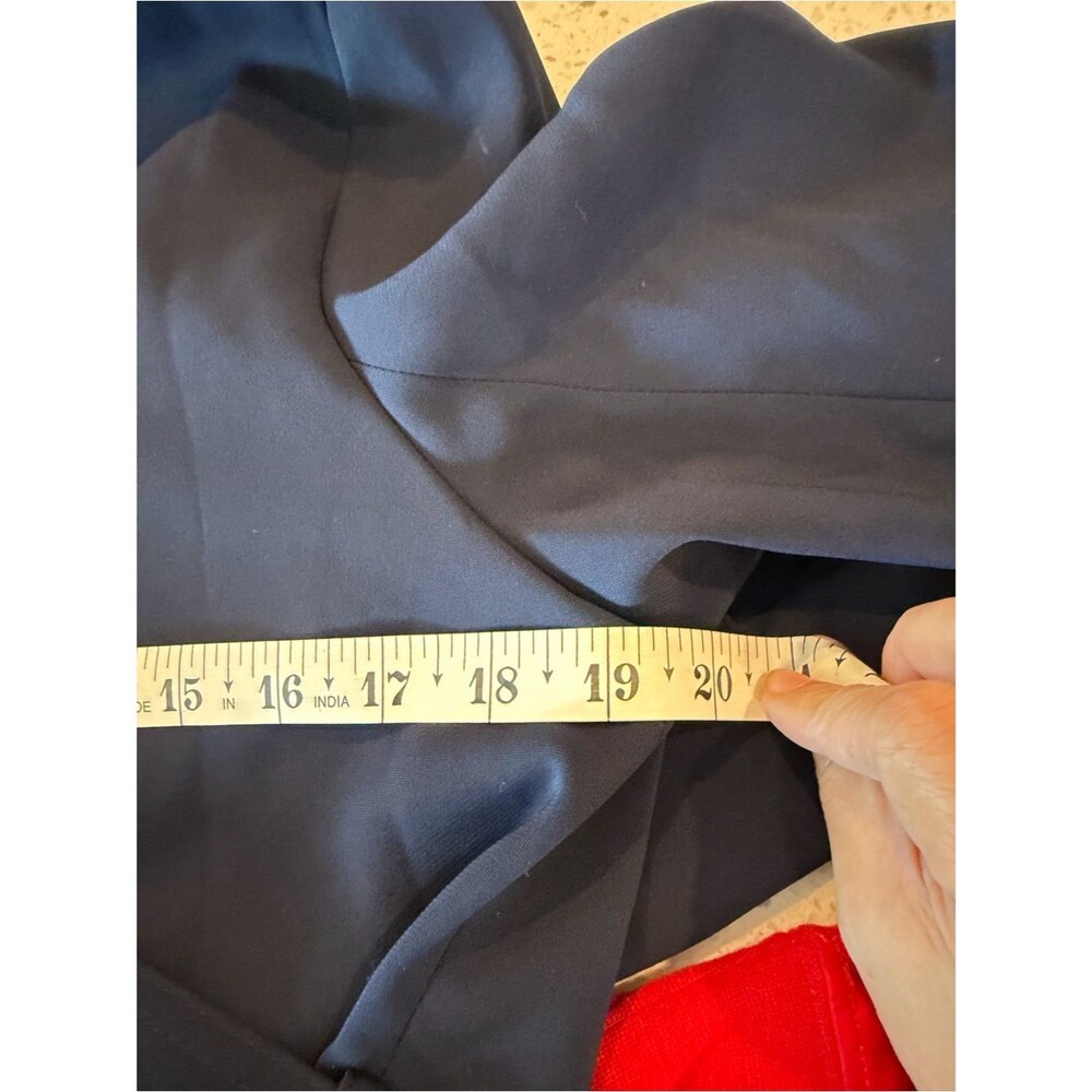Quince Stretch Crepe Navy Trench Coat with Self Tie Belt M NWOT - Picture 6 of 8
